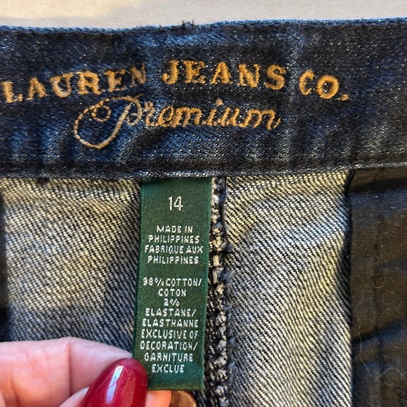 Lauren by Ralph Lauren Jean Co Premium Women’s Blue Denim Pencil Skirt Sz 14 - Picture 9 of 13